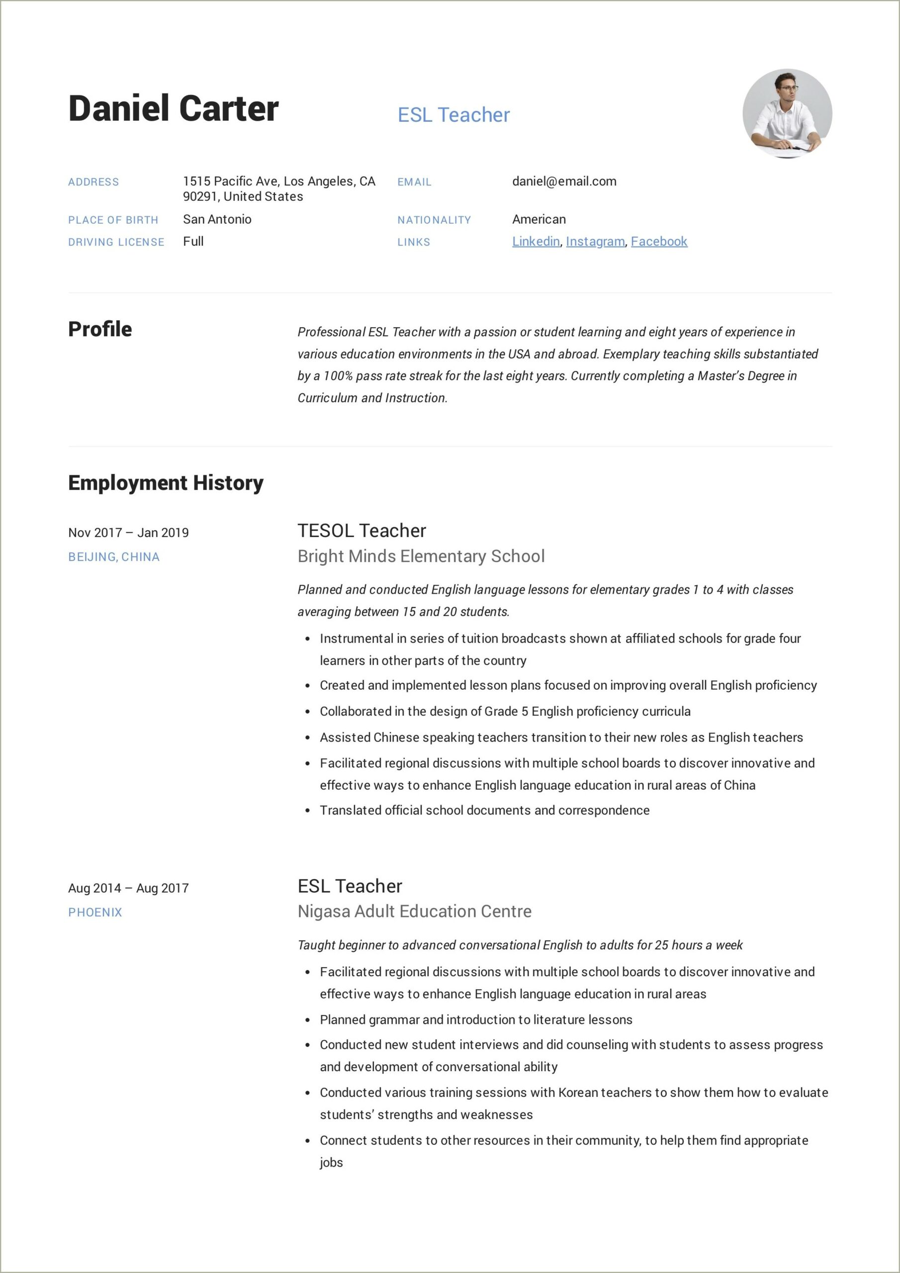 Online Resume Template For Highschool Students