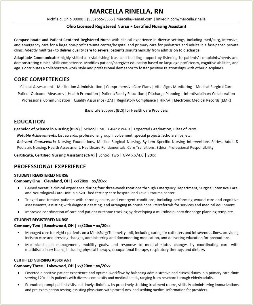 Operating Room Nurse Job Description Resume