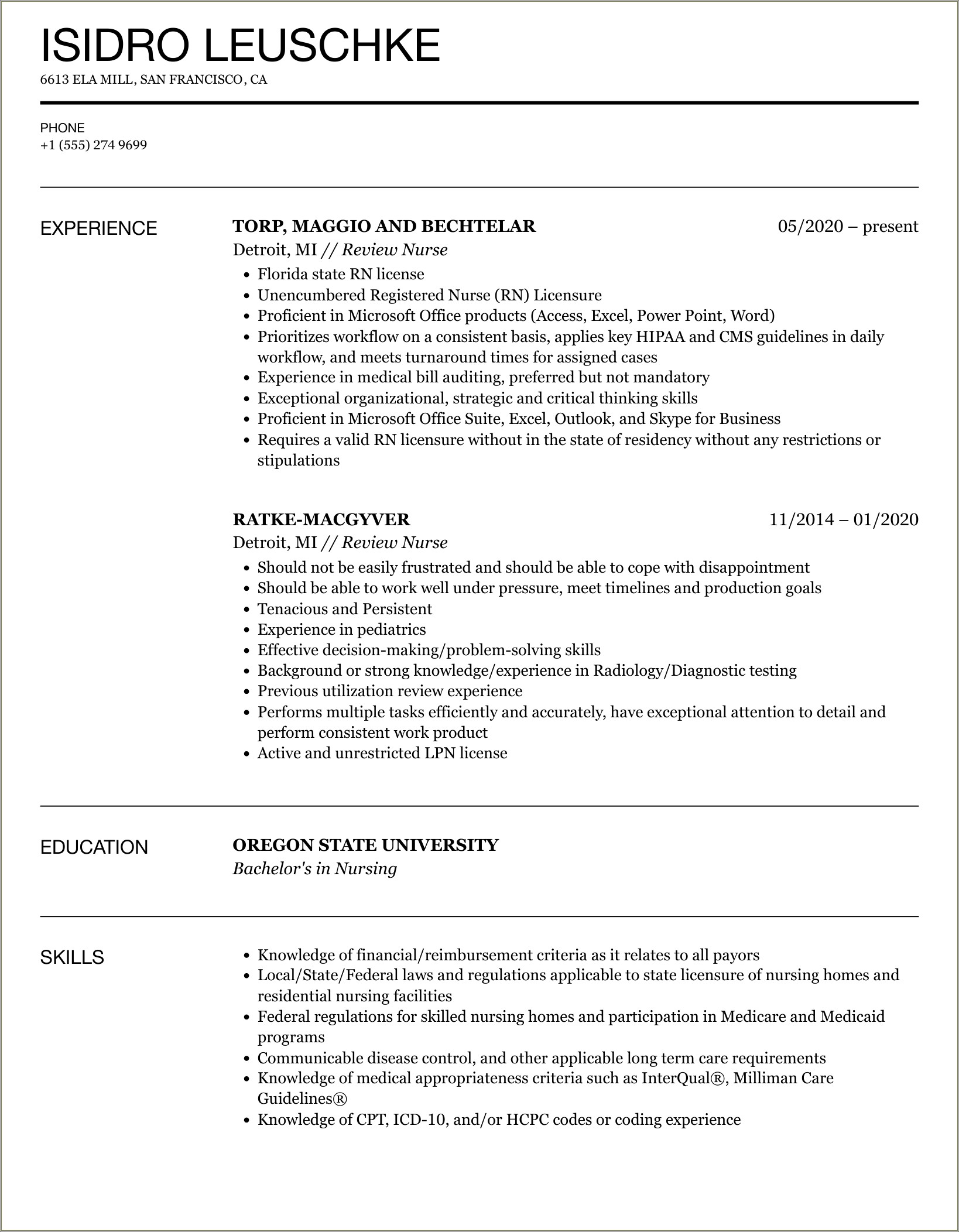 Or Nurse Changing To Peer Review Resume Examples