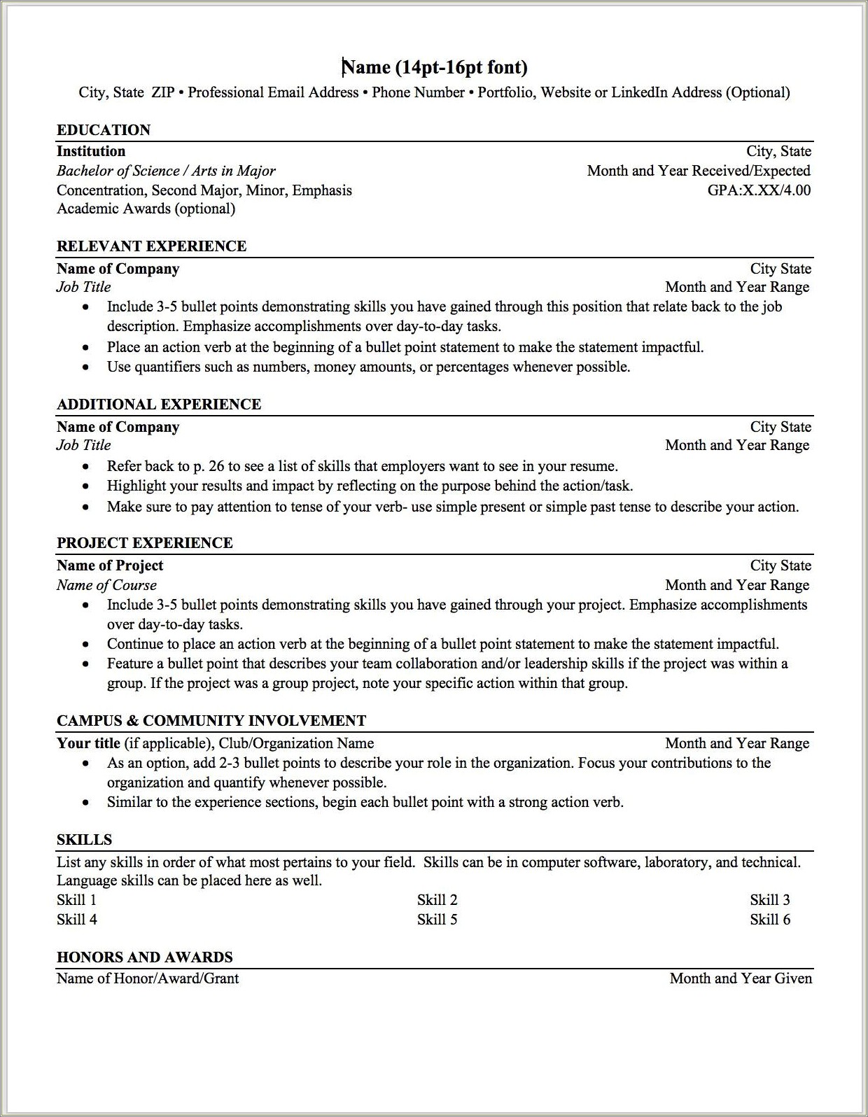 Order Of Experience On Resume Current Job