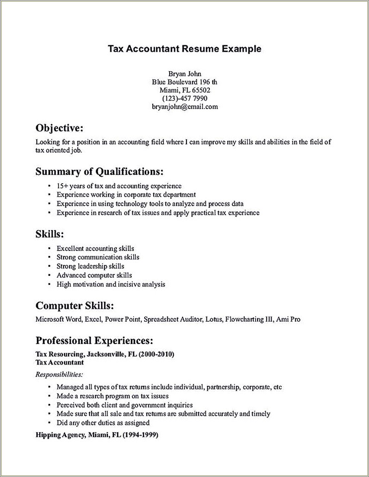 Other Skills To List On Resume For Accounting