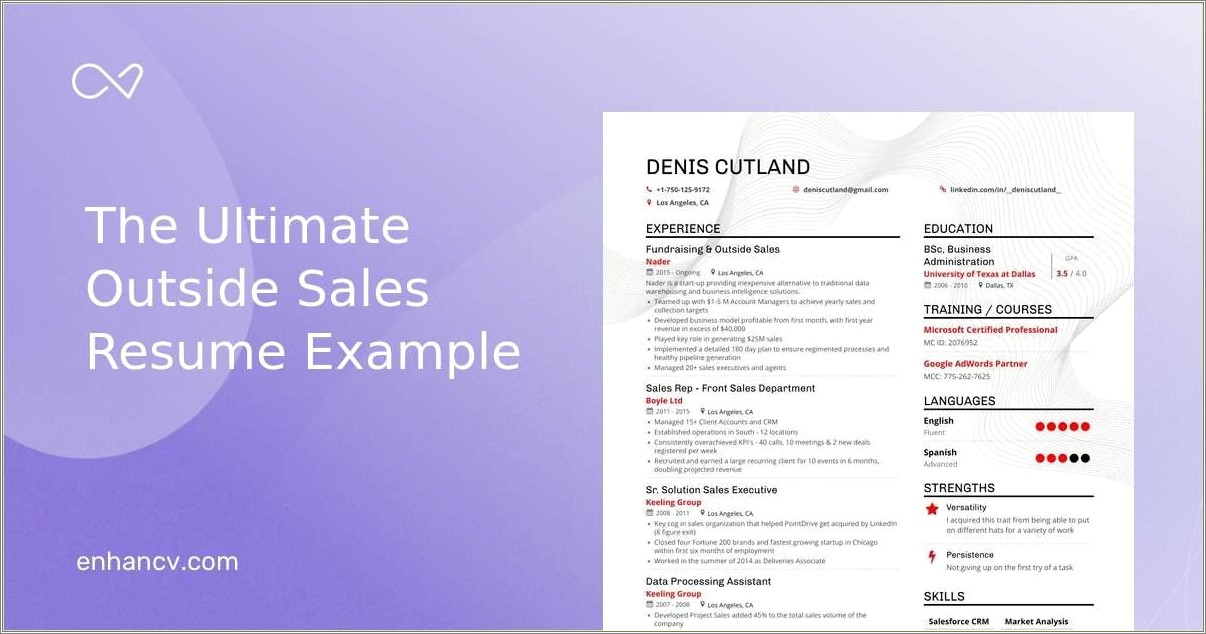 Outside Sales In The Aluminum Resume Sample