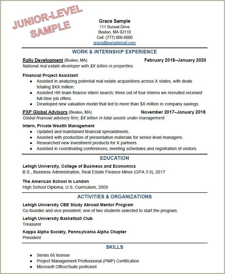 Over 20 Years Of Experience Resume