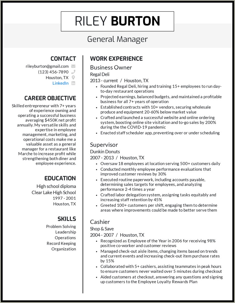 Owner Operator Independent Contractor Description For Resume