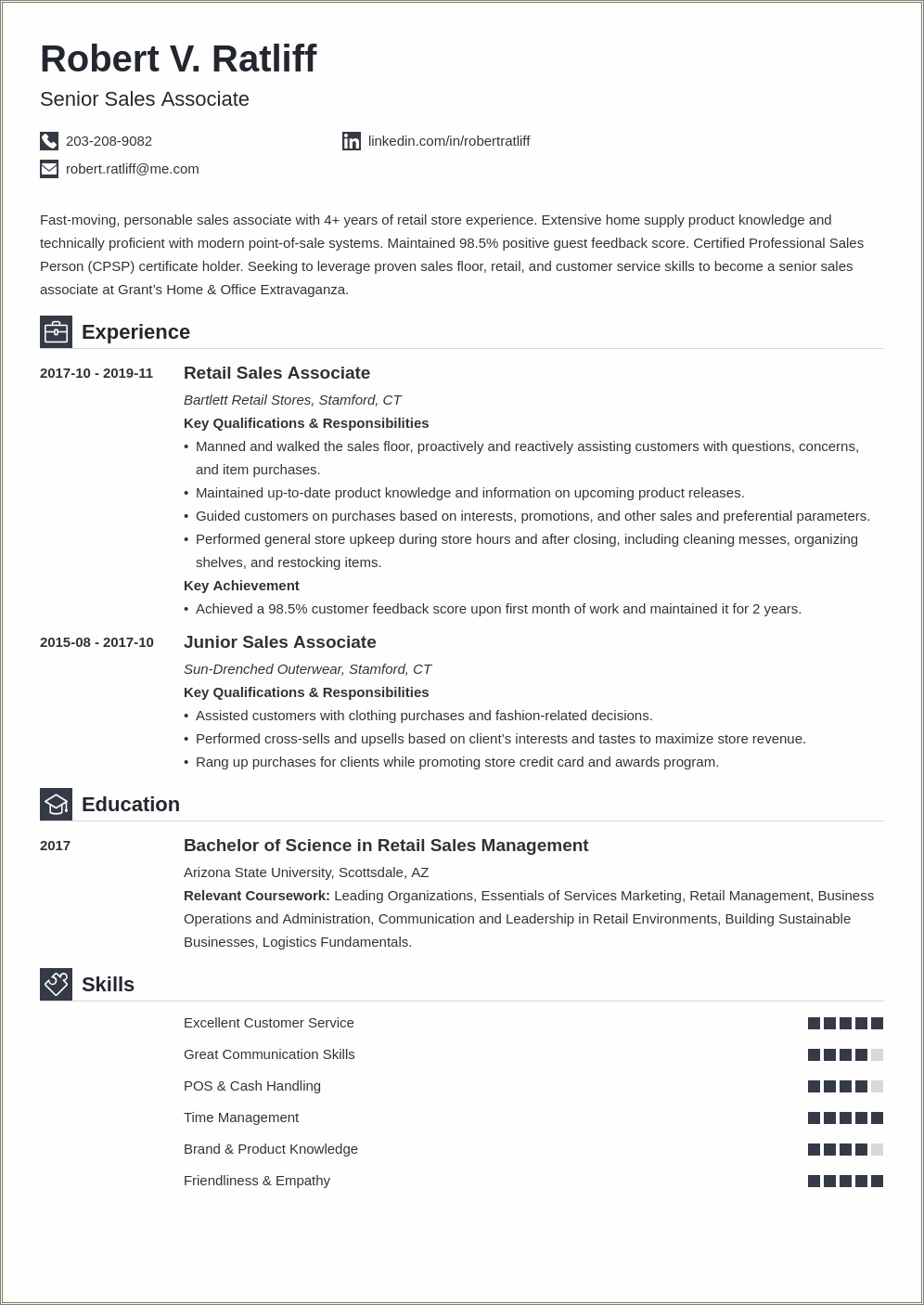 Part Time Sales Associate Resume Objective