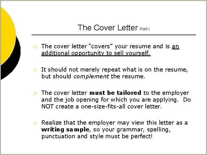 Parts Of A Resume And Cover Letter