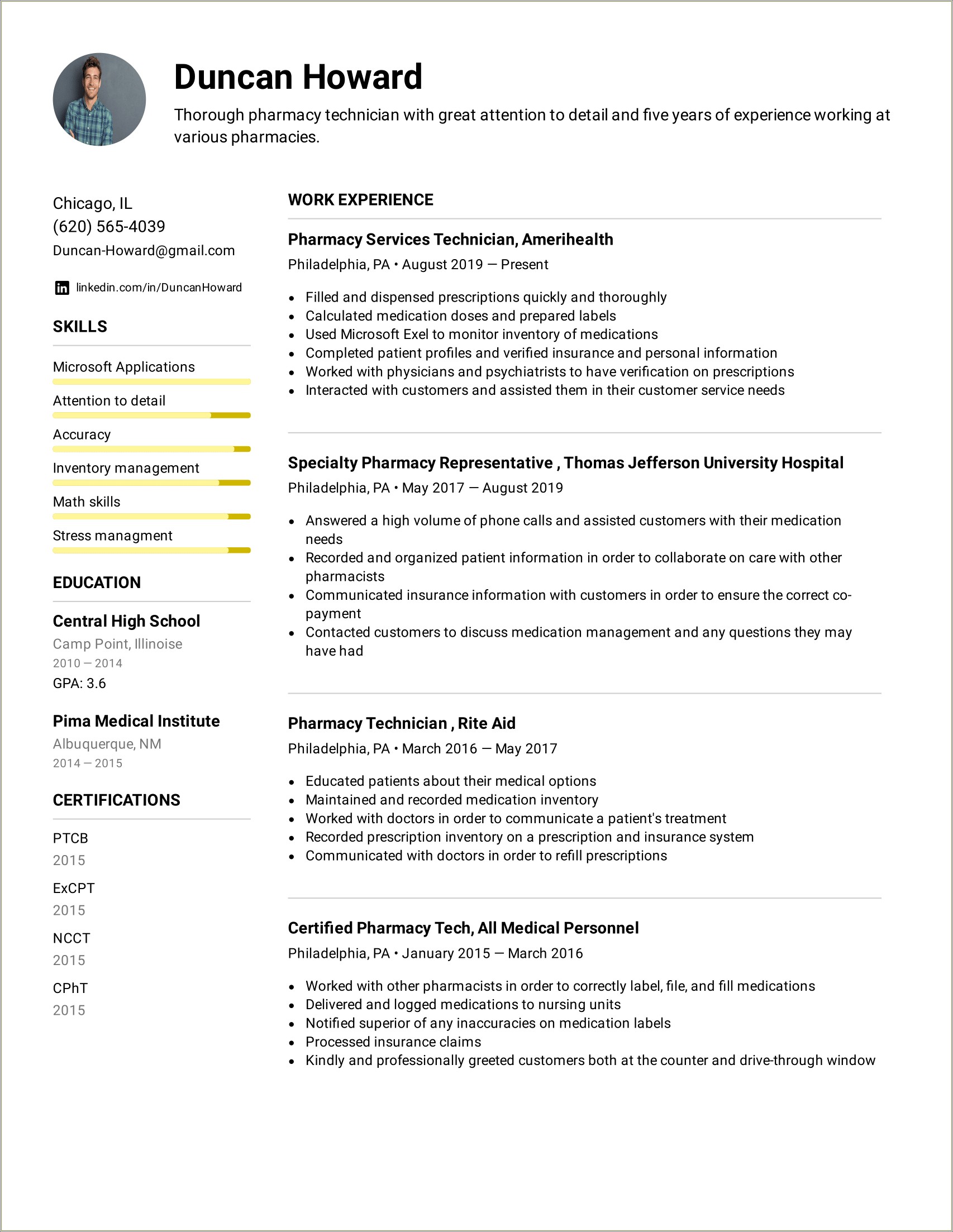 Patient Care Technician Resume Objective Examples