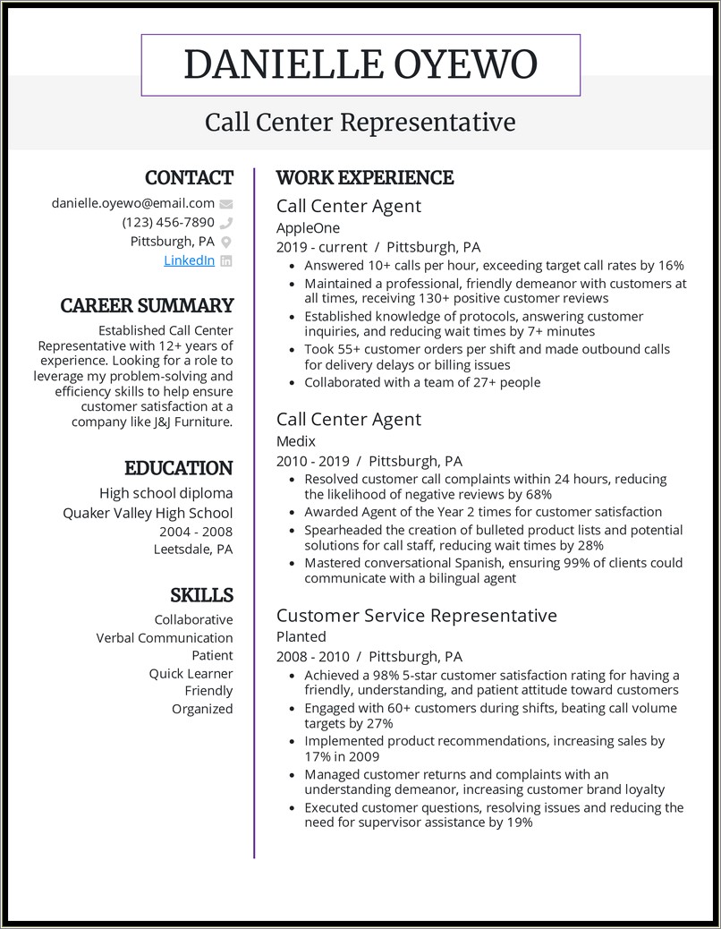 Patient Representative Job Description For Resume