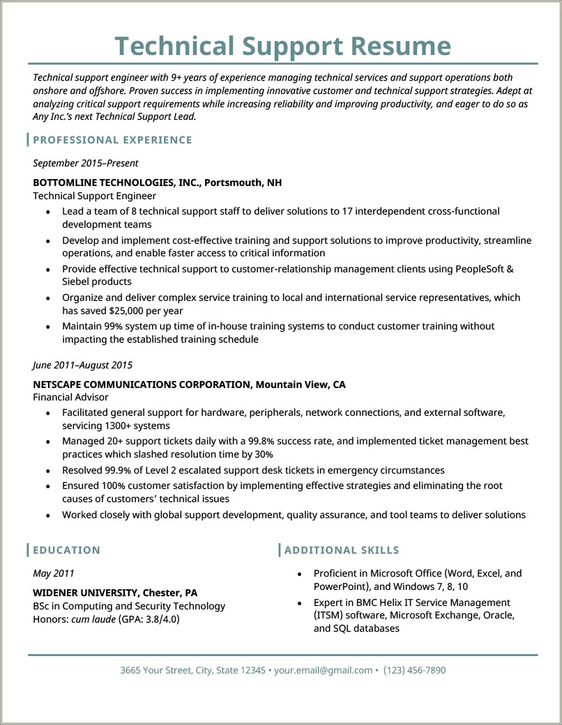 Pc Skills Section Of Resume Examples