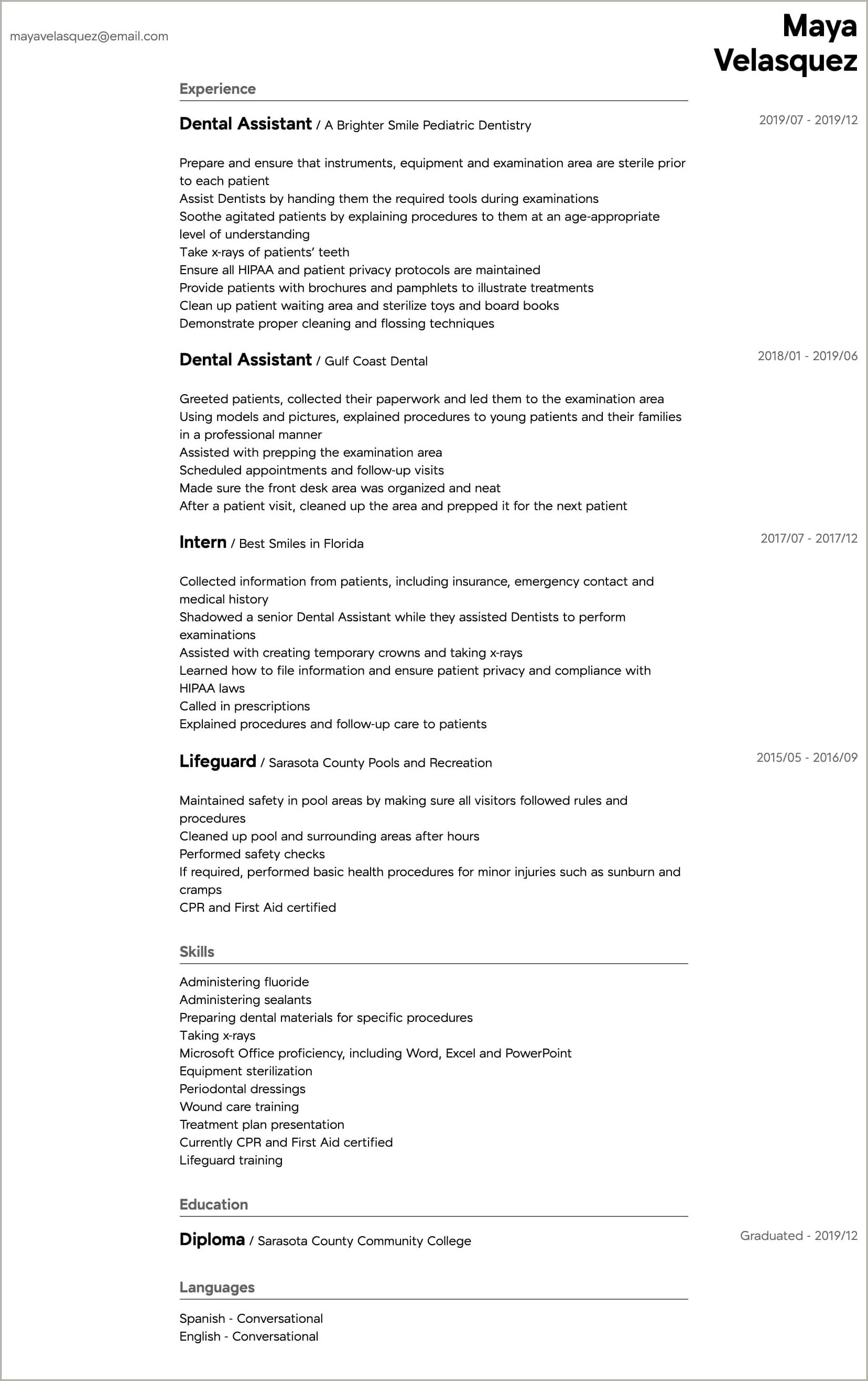 Pediatric Medical Assistant Job Description For Resume
