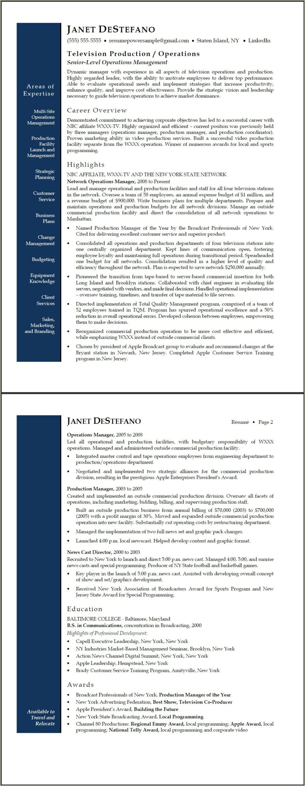 Perfect Wording For Operations Manager Resume