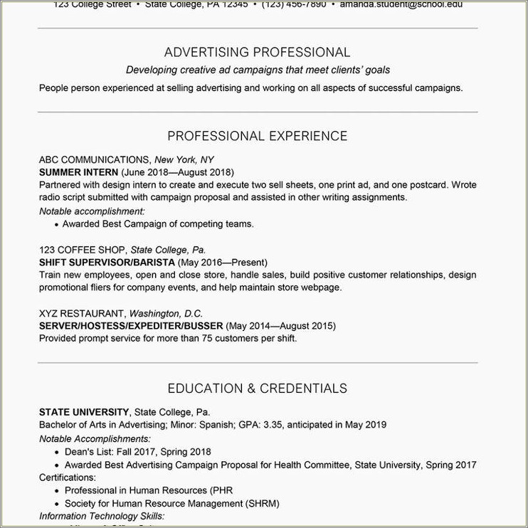 Period At End Of Resume Objective