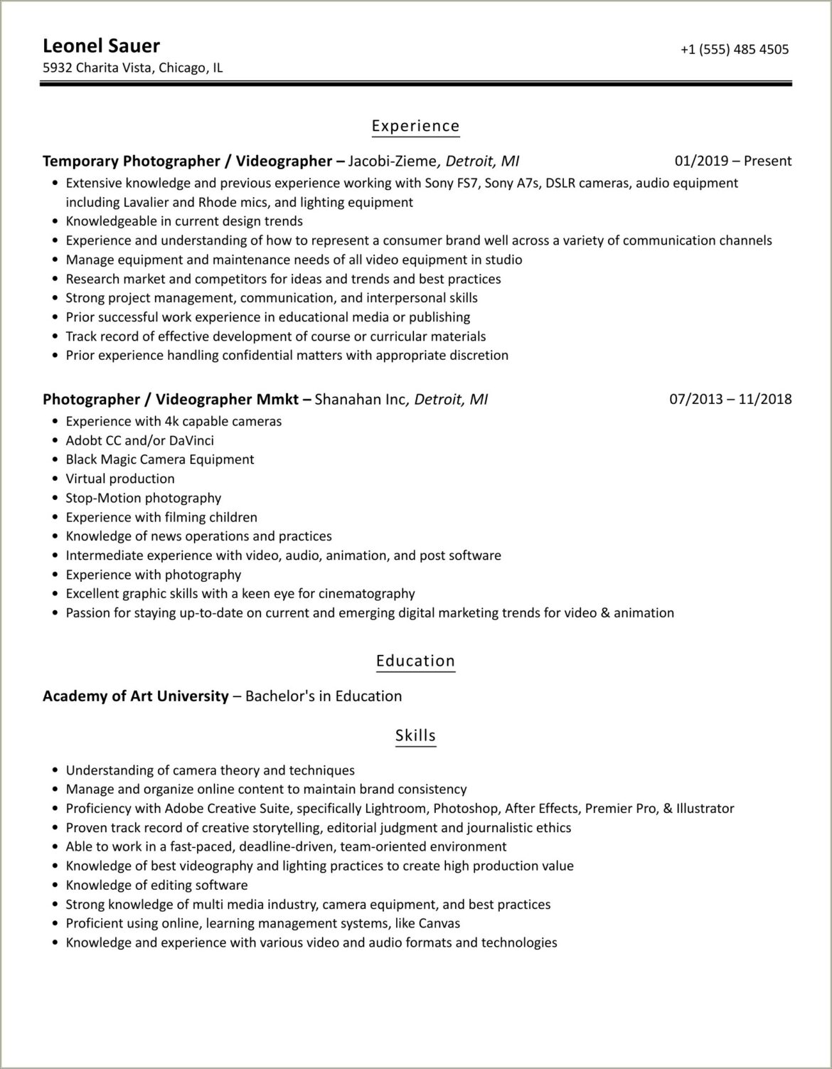 Personal Assistant Description For Resume Vidoegraphy