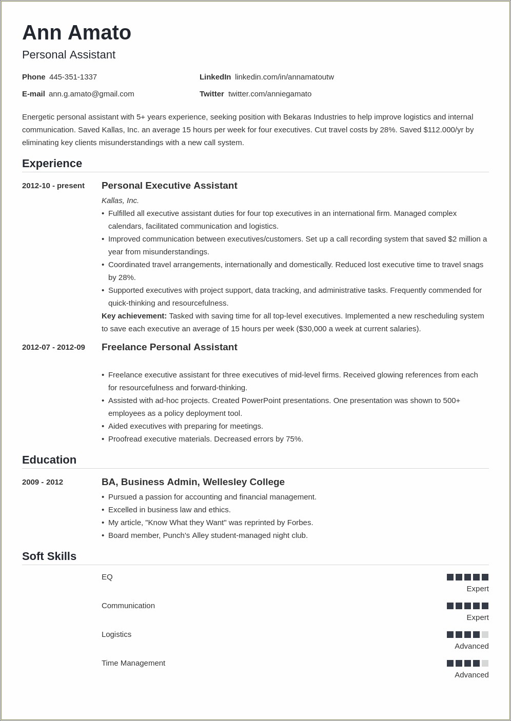 Personal Or School Email On Resume