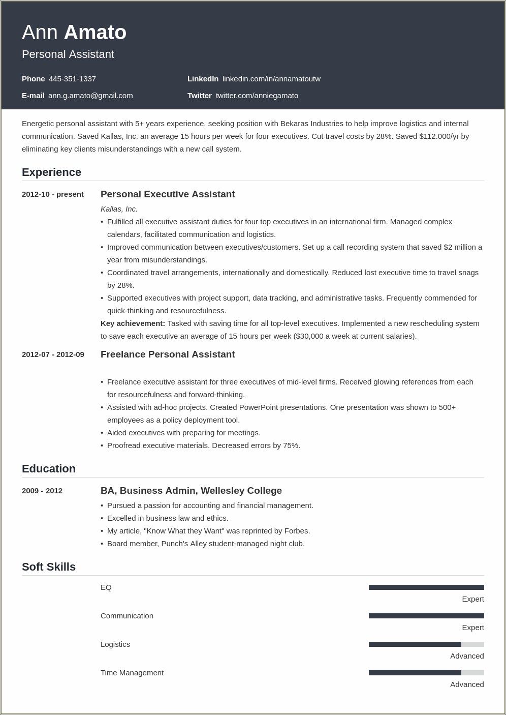 Personal Skill For Customer Support Resume