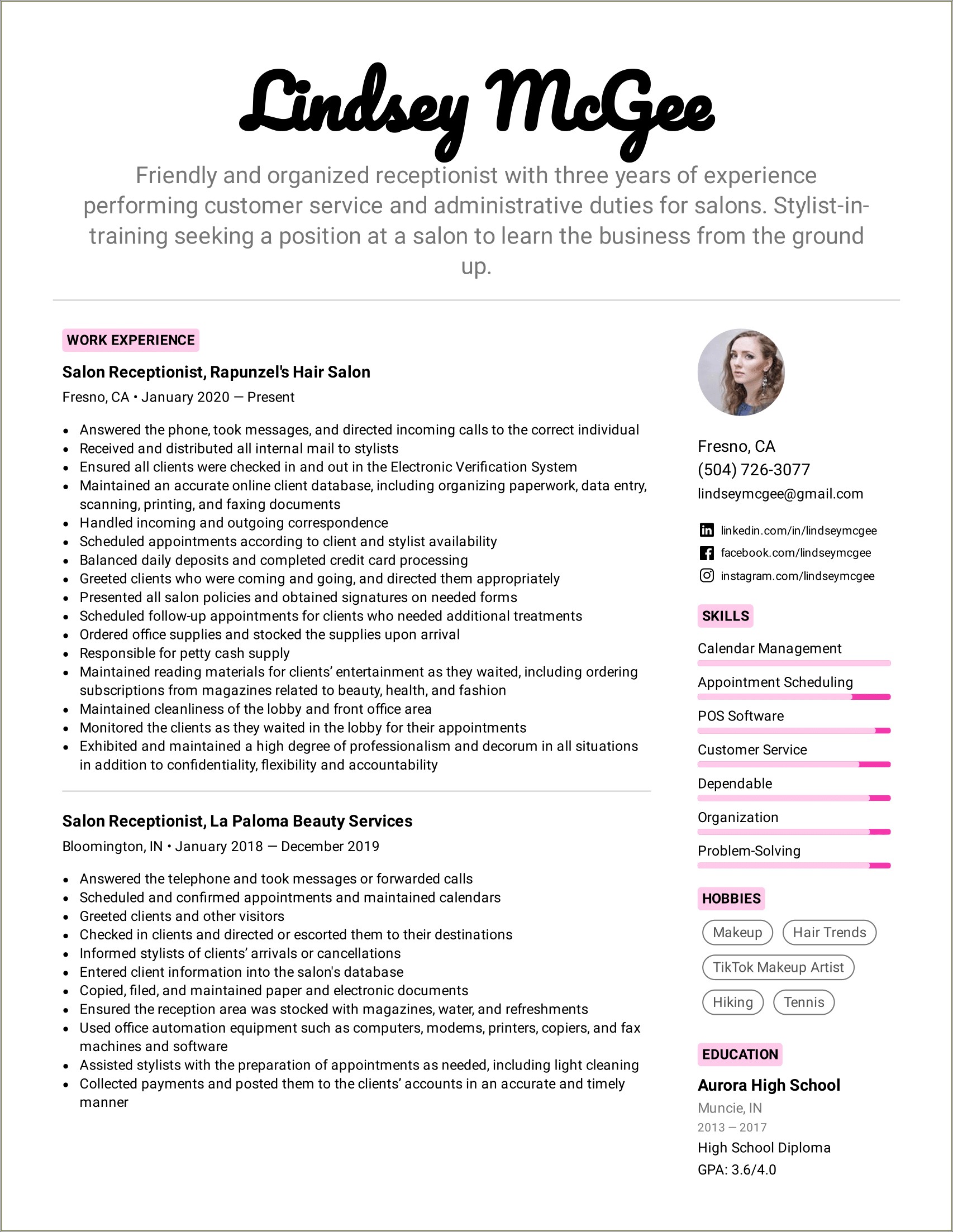 Personal Stylist Job Description For Resume