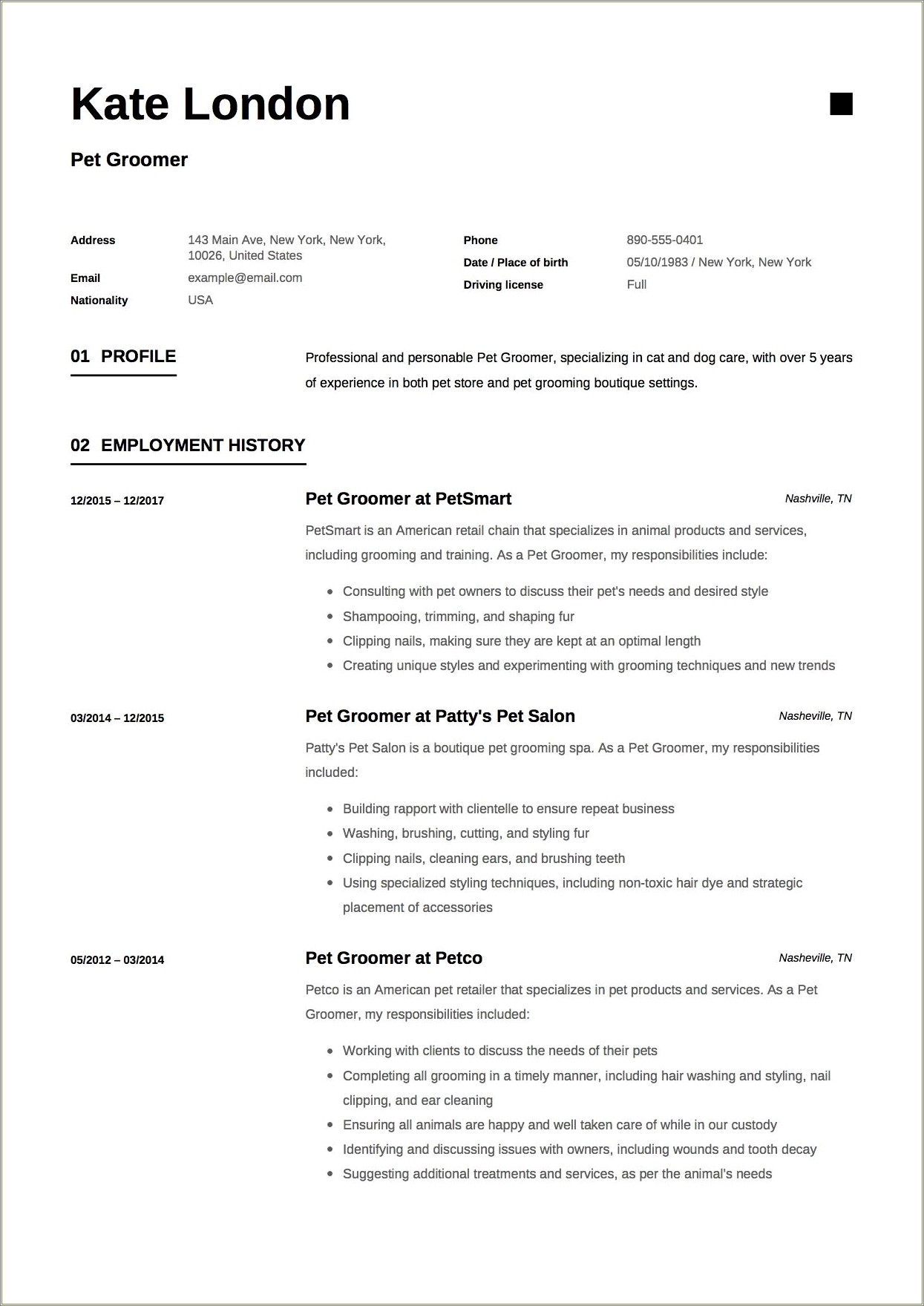 Personal Summary For Vets On Resume