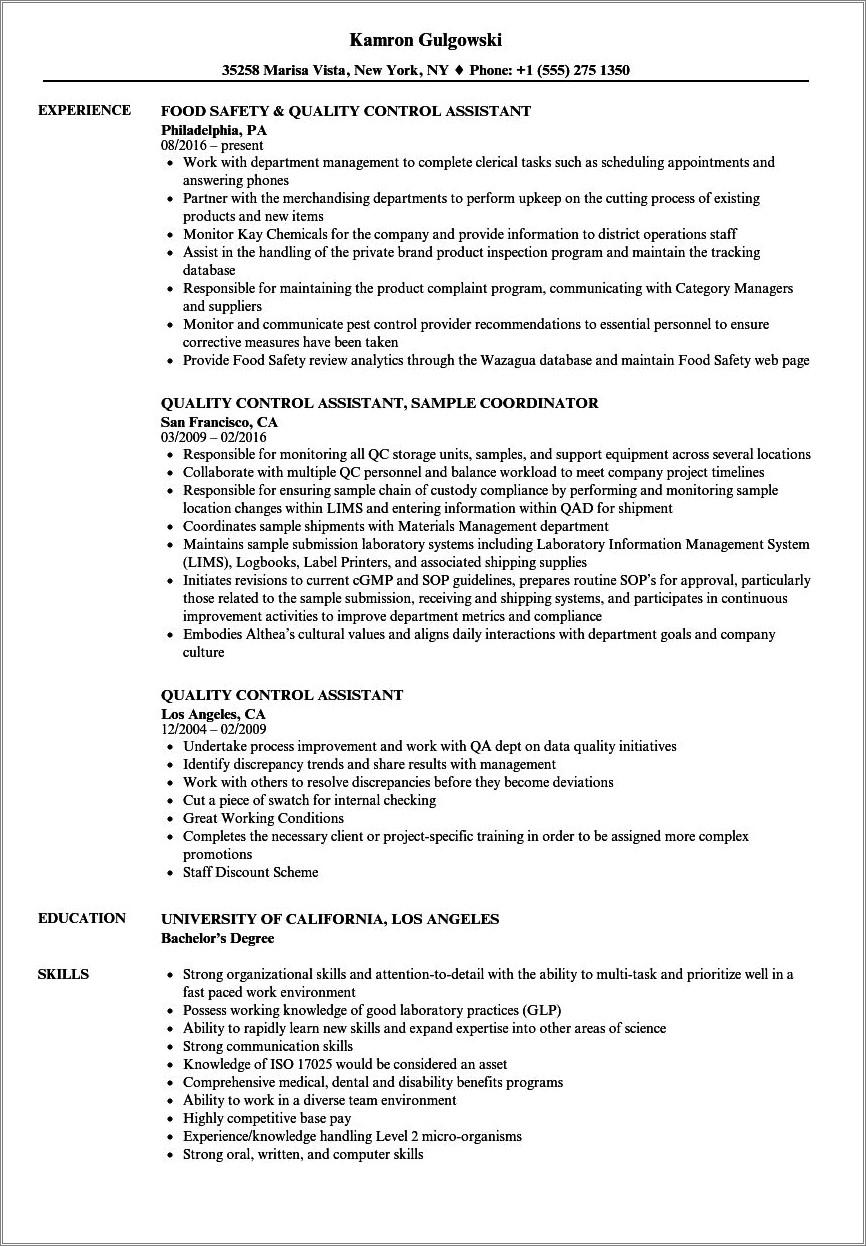 Pest Control Job Description For Resume