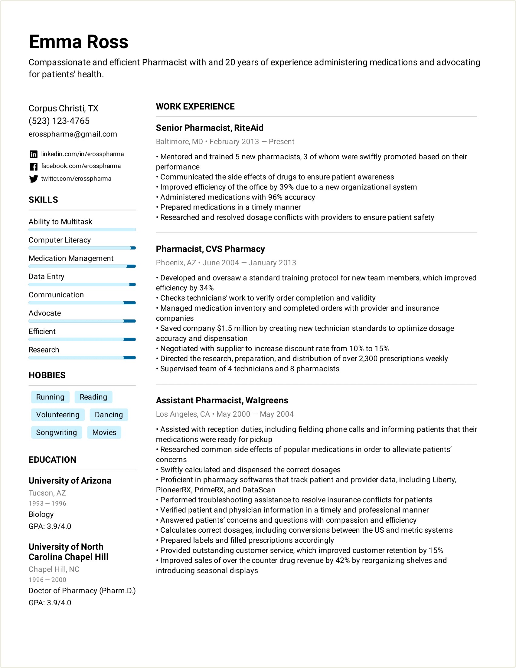 Pharmacist Skills To List On Resume