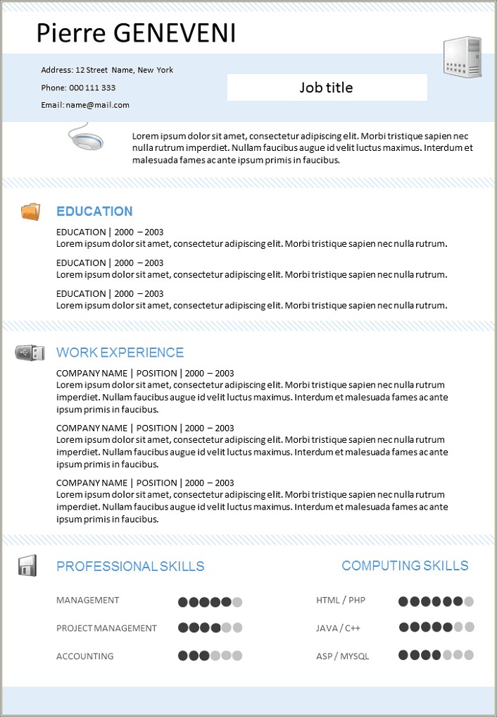 Php Developer Resume Doc Free Download