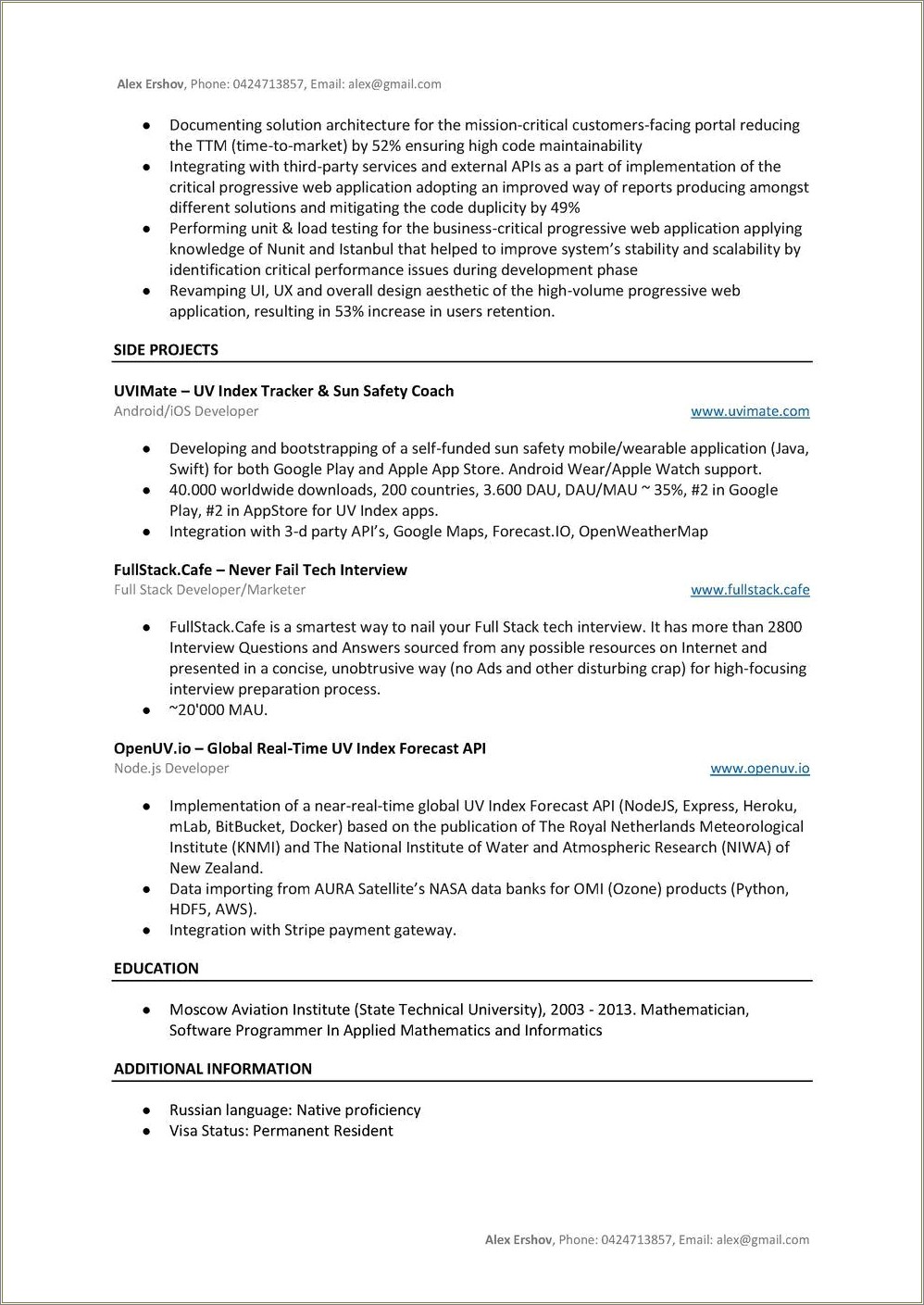 Php Developer Resume For 3 Year Experience