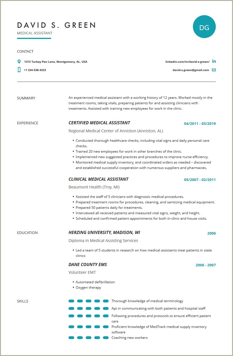 Physician Assistant 1st Job Resume Examples