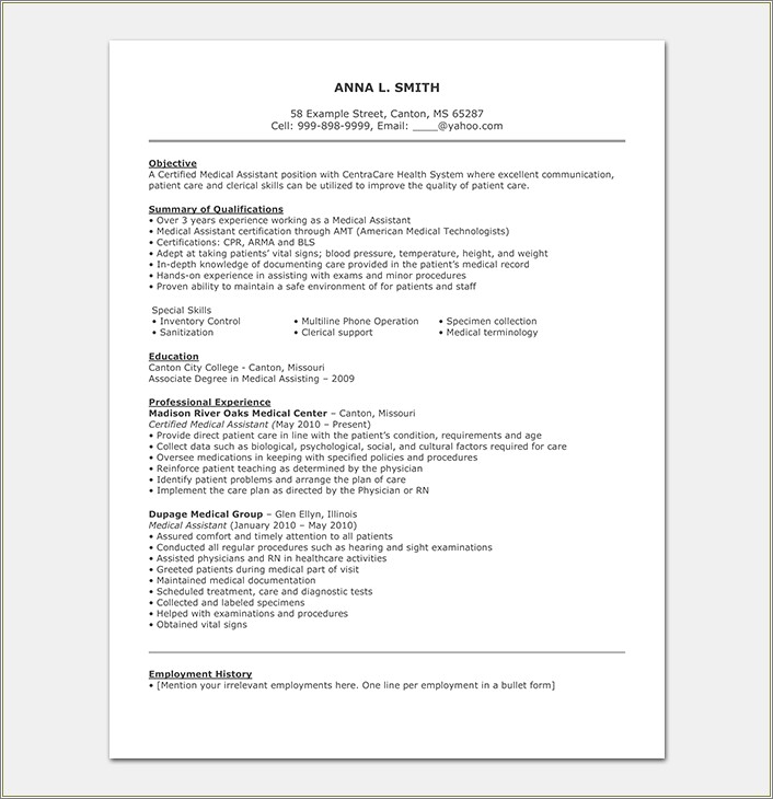 Physician Assistant Job Description For Resume