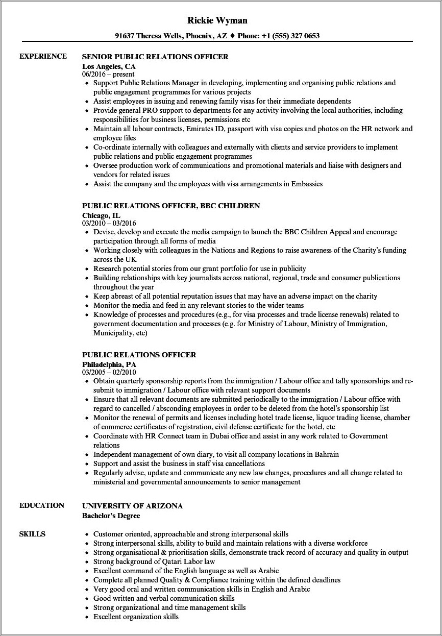 Police Officer Resume Objective Entry Level