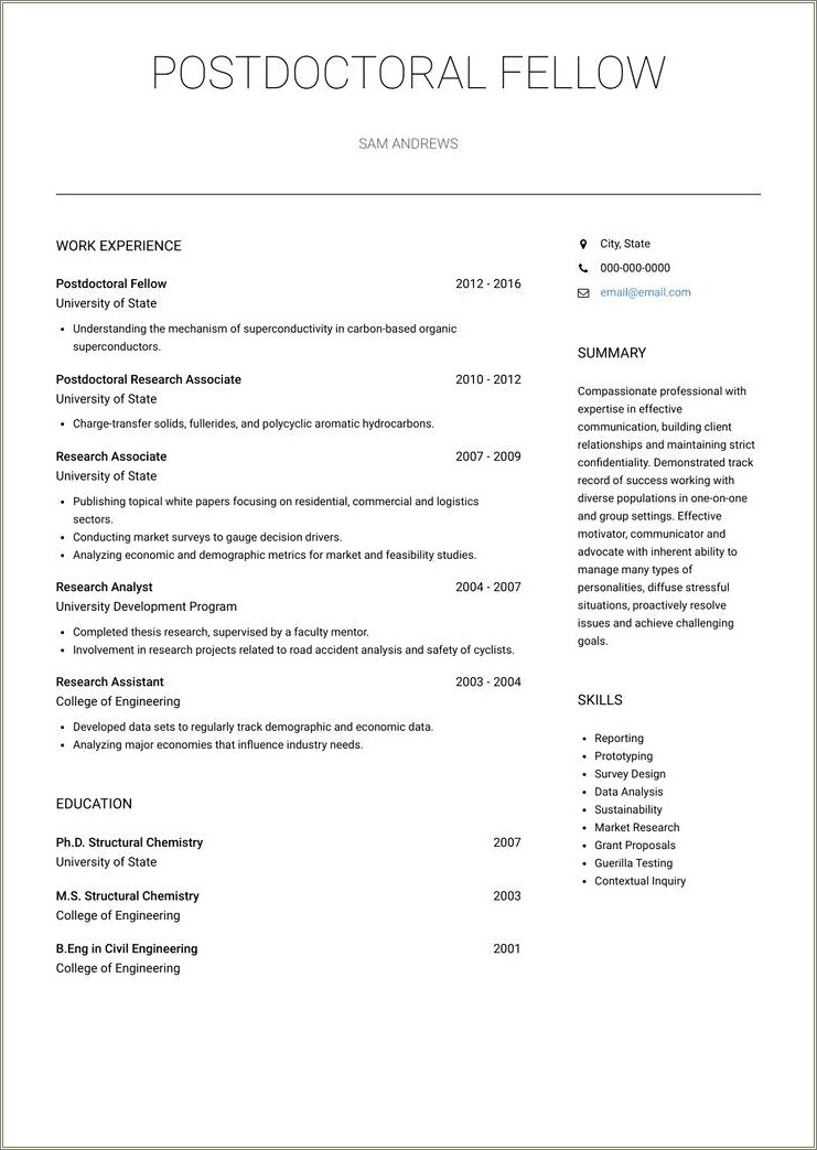 Postdoc Under Education Or Work On Resume