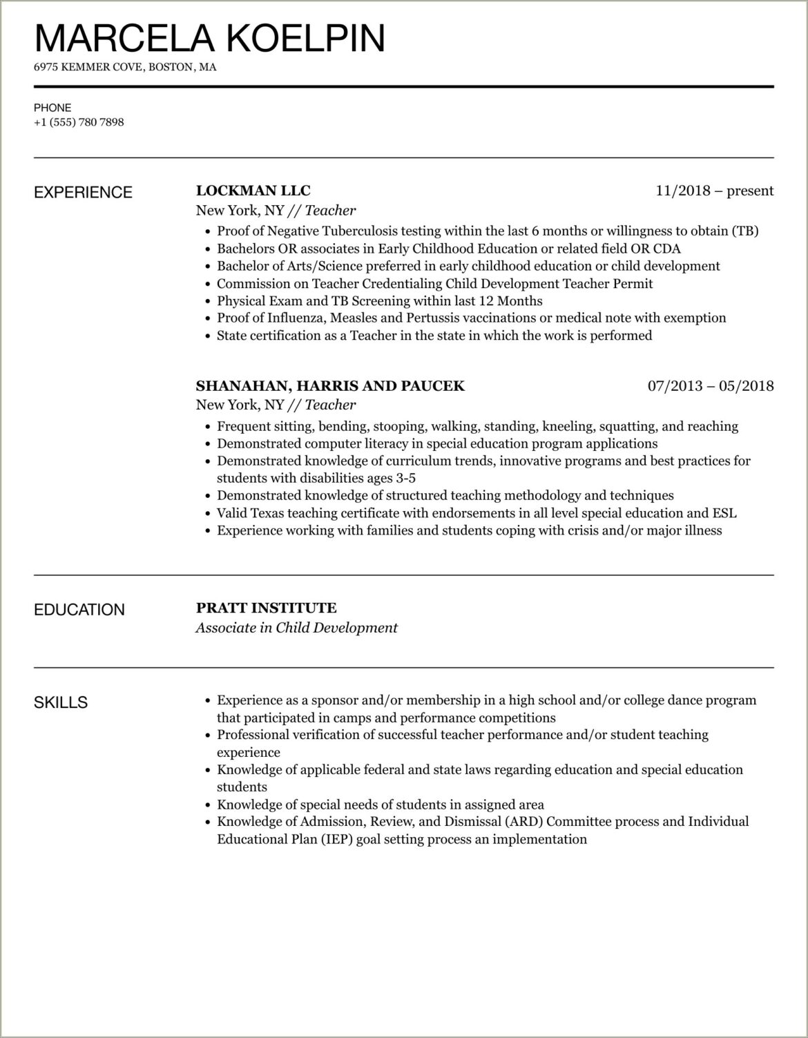 Powerschool Special Education Liaison Job Skills On Resume