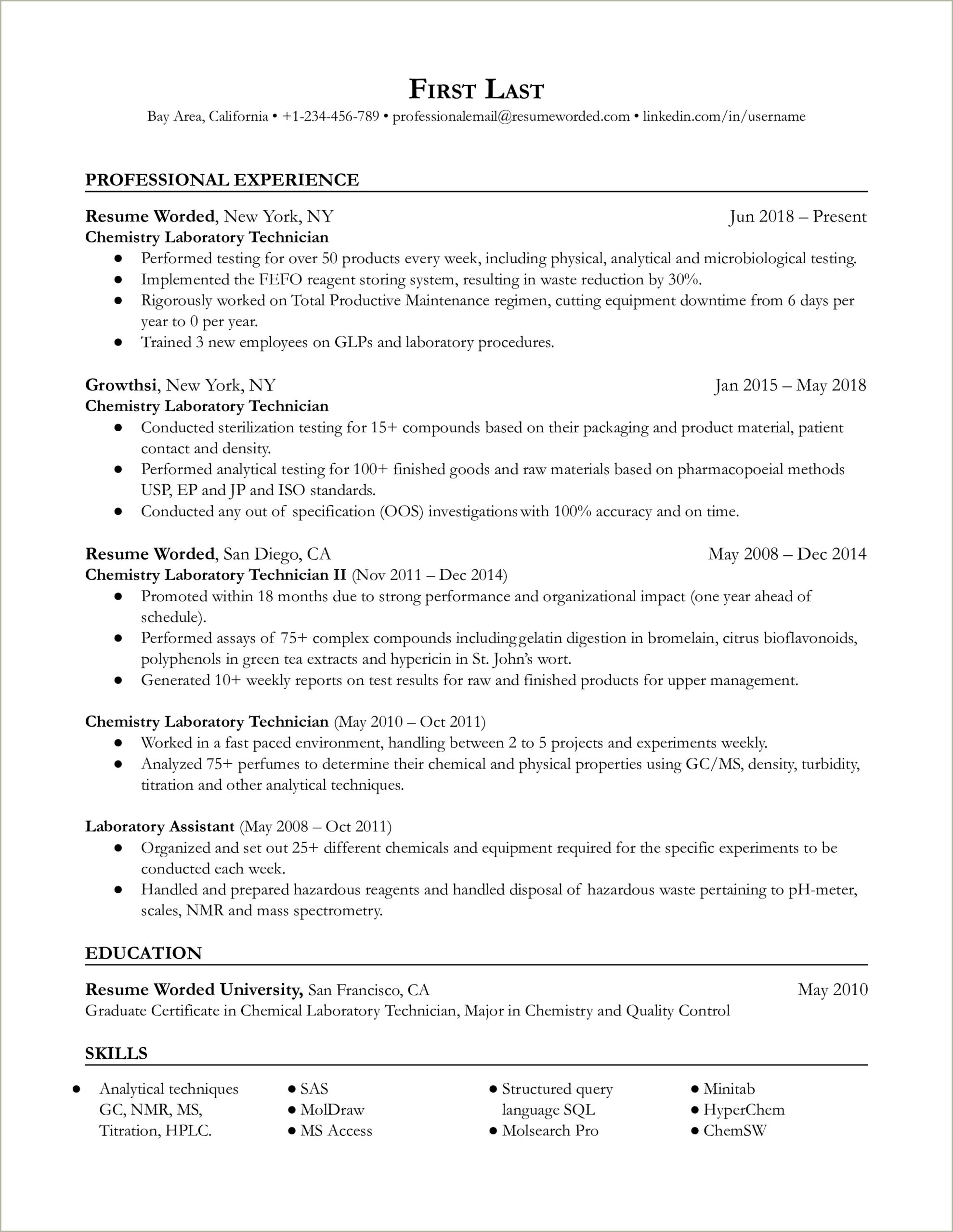 Preparing A Resume For A Lab Job