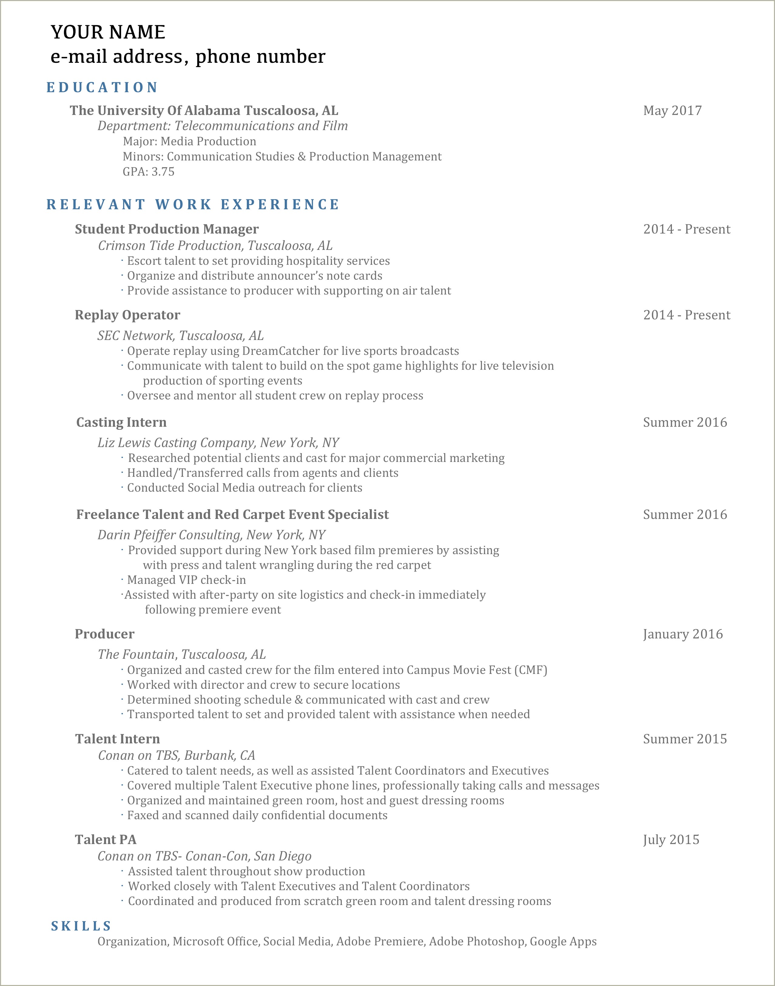 Print Resume For Free University Of Alabama