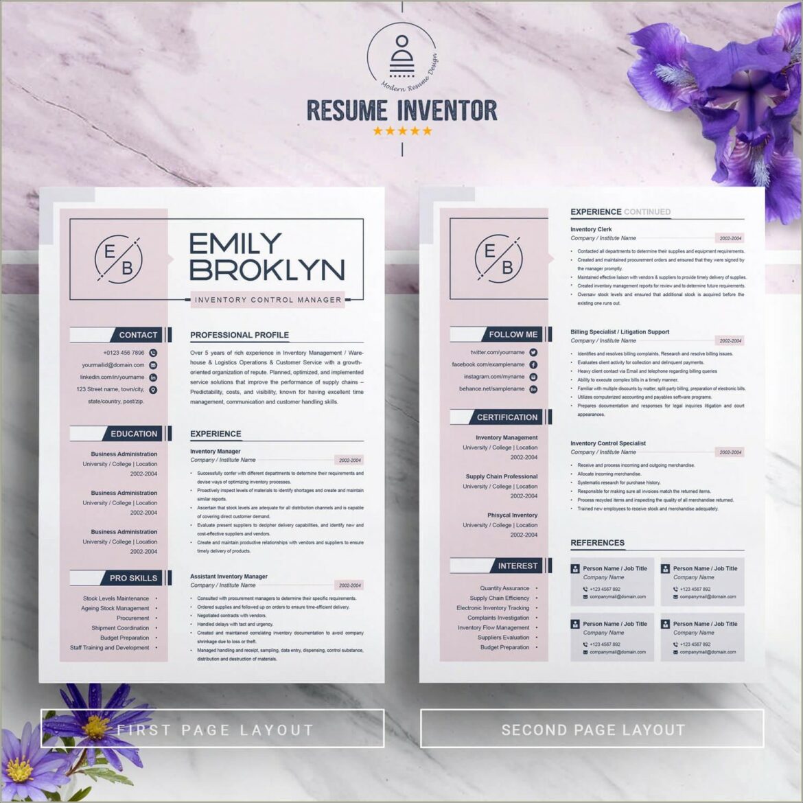 Printable Inventory Control Manager Using Math Modeling Resume