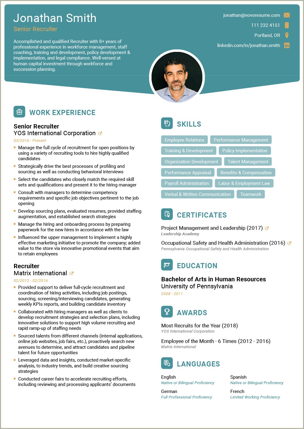Professional Human Resources Resume Templates Free Download