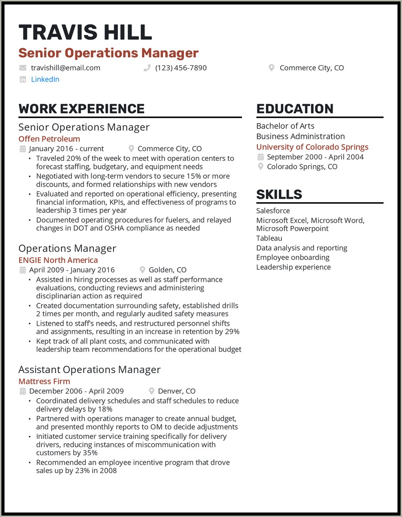 Professional Resume Examples For Reach Up Manager