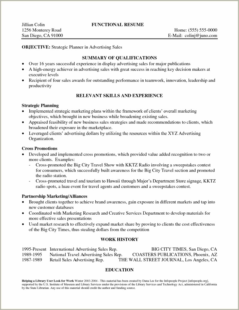 Professional Resume Examples Summary Of Qualifications