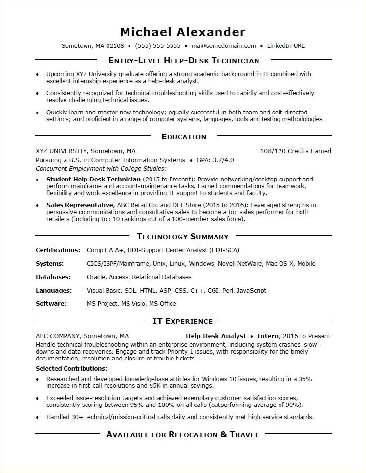 Professional Skills For Entry Level Resume