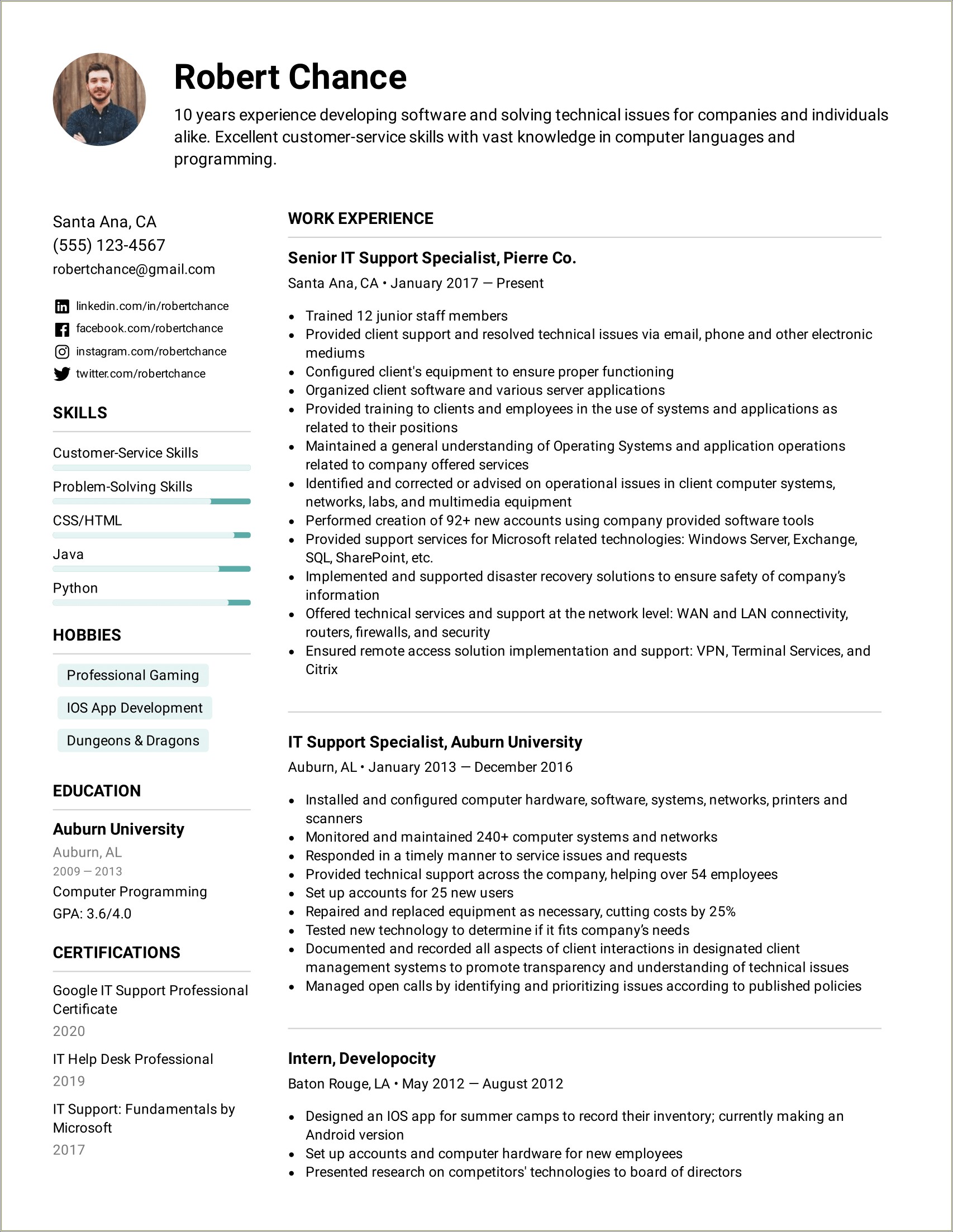 Professional Skills To Have On Resume