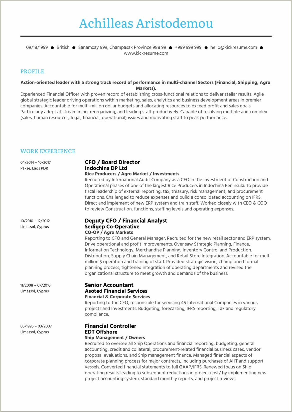 Professional Summary Of Tax Manager Resume