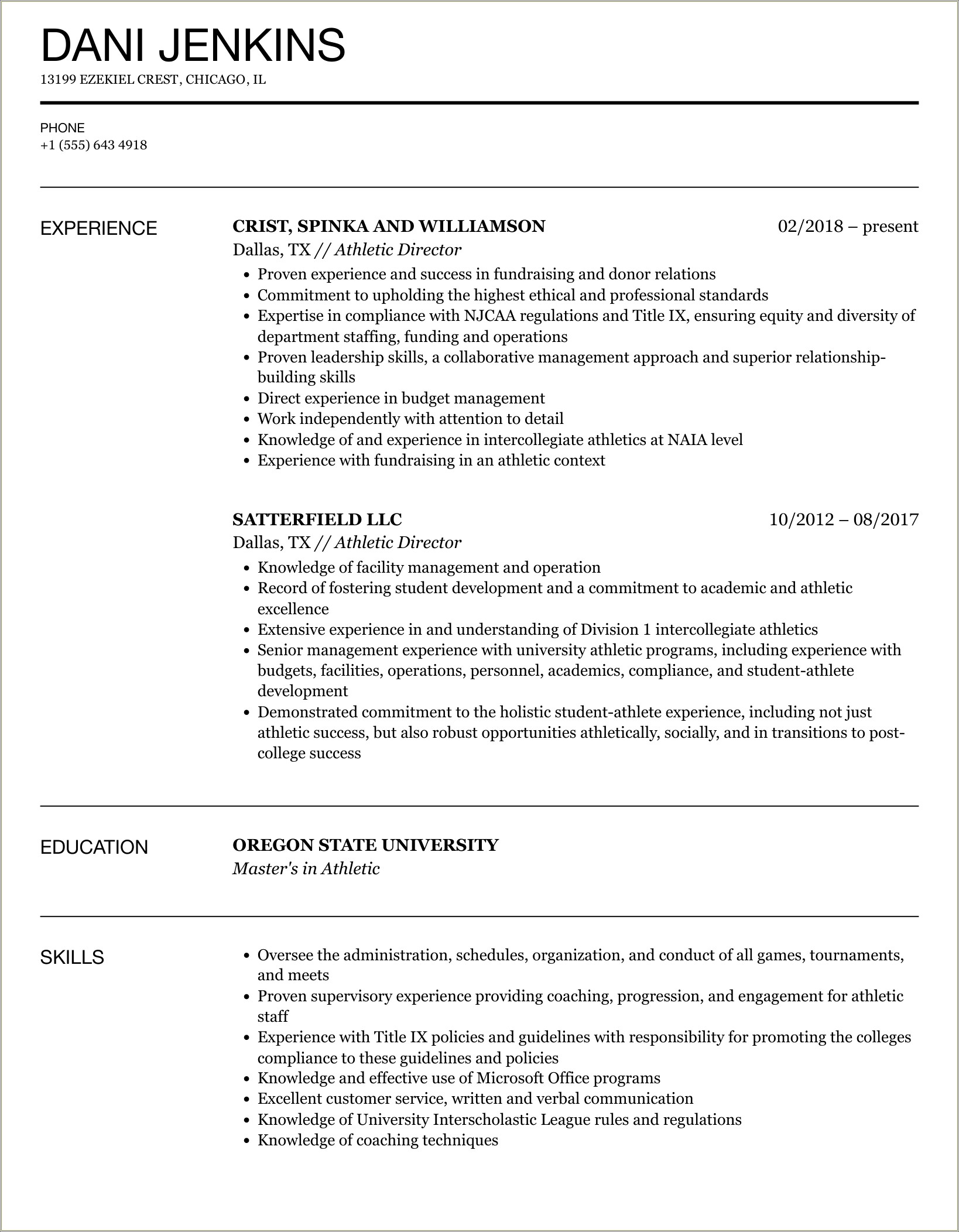 Professional Summary Resume Examples Sport Psychology And Coach