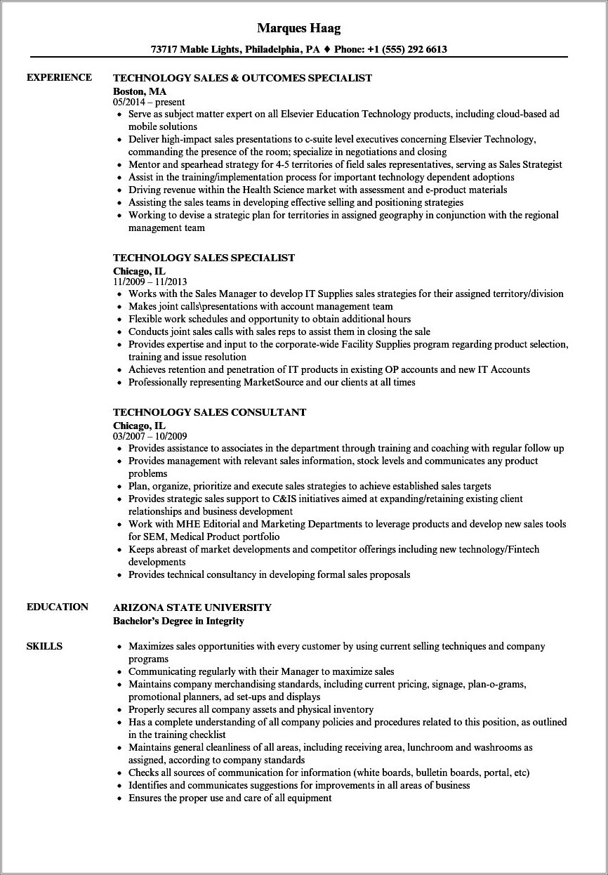 Professional Word For Tech Savy For Resume