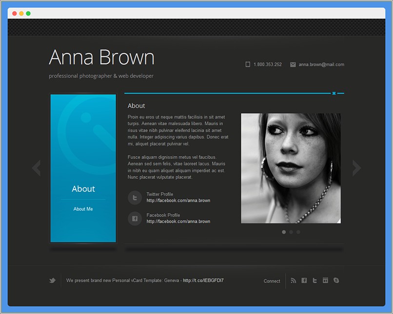 Profil Personal Vcard Resume Html Template