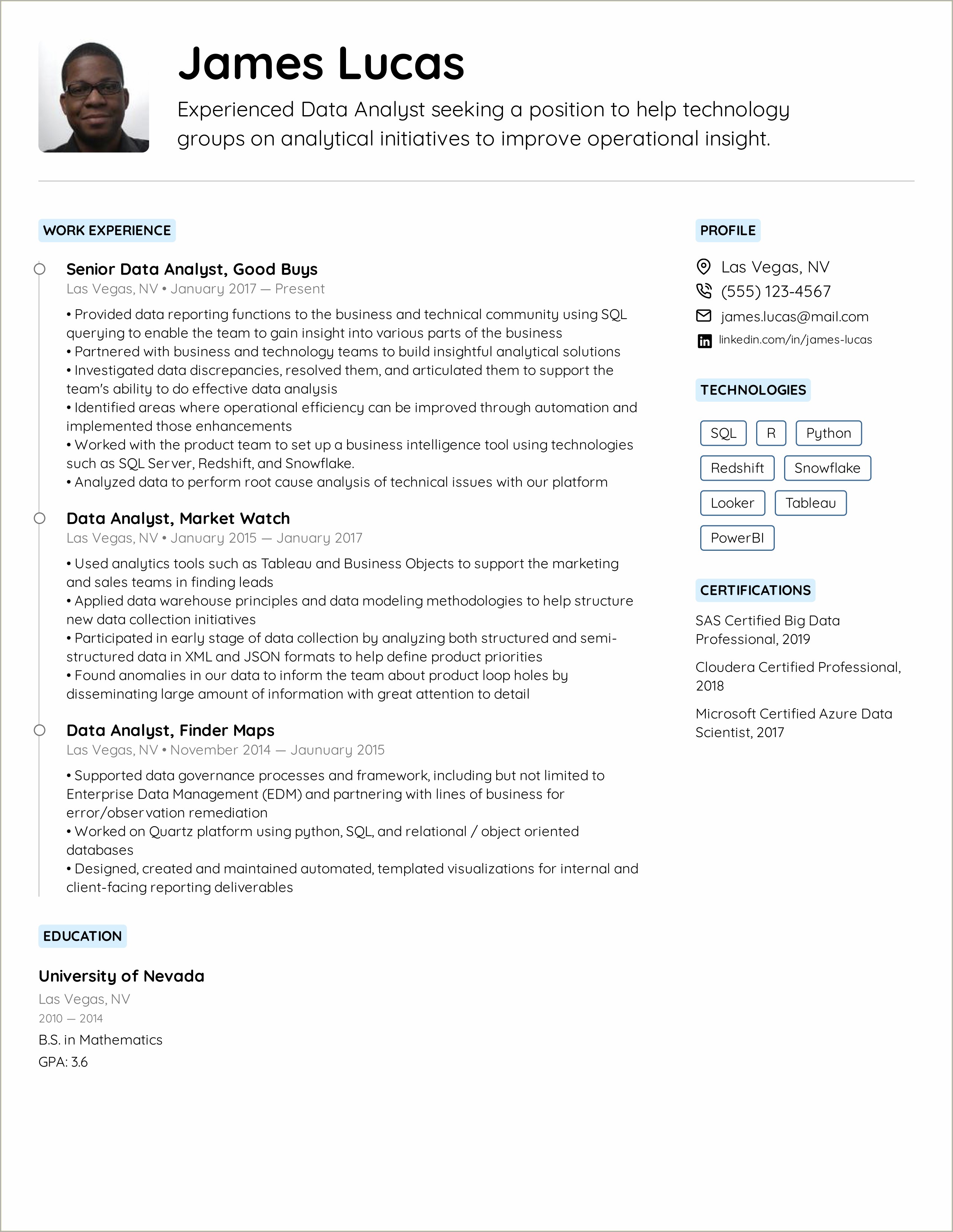 Profile Summary Examples 2018 In Resume