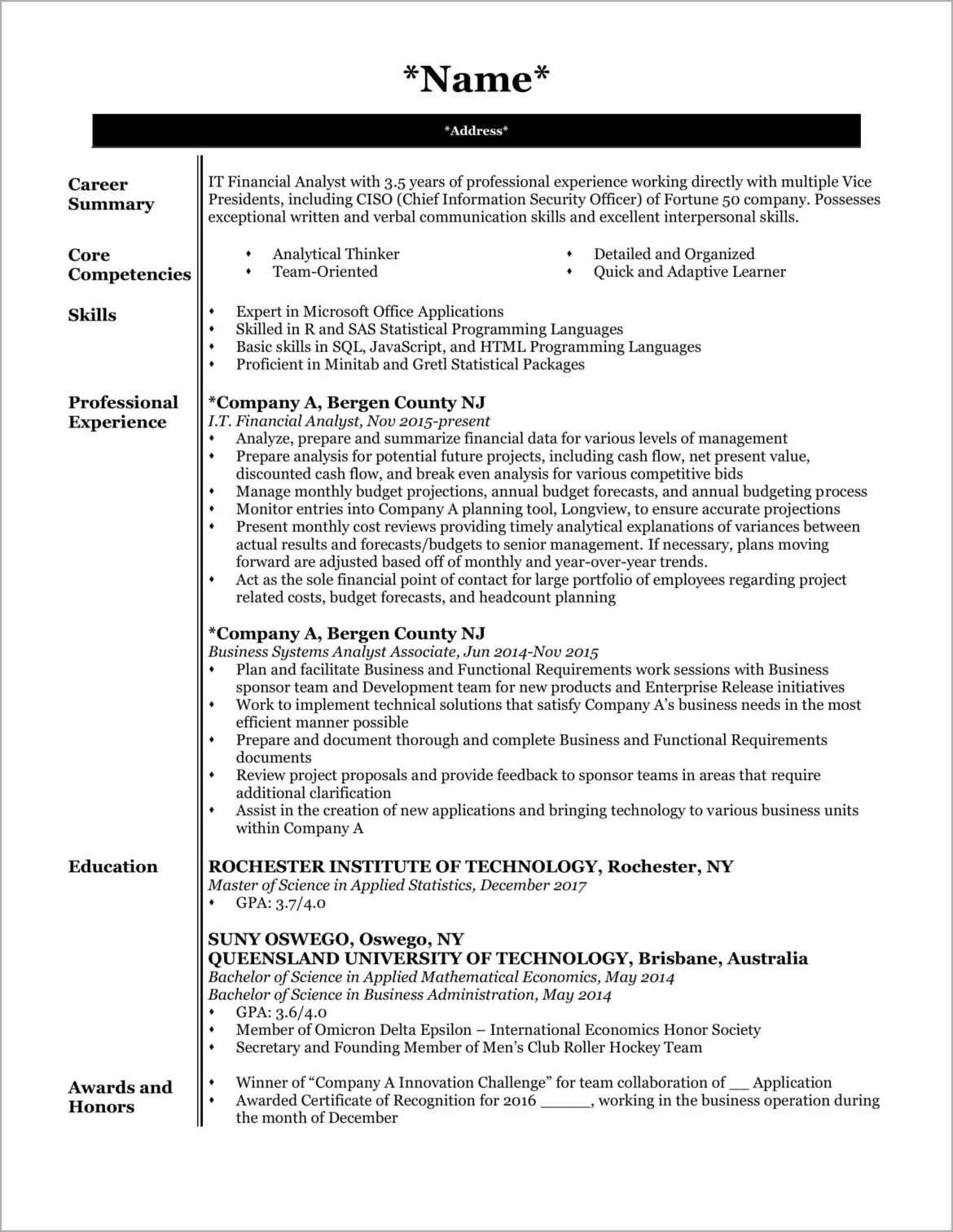 Profile Summary For Resume As An Data Analyst