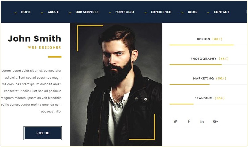 Profyl Personal Vcard Resume Html Template Nulled