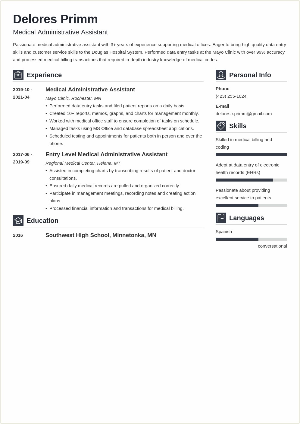 Program Assistant Summary Examples For Resume