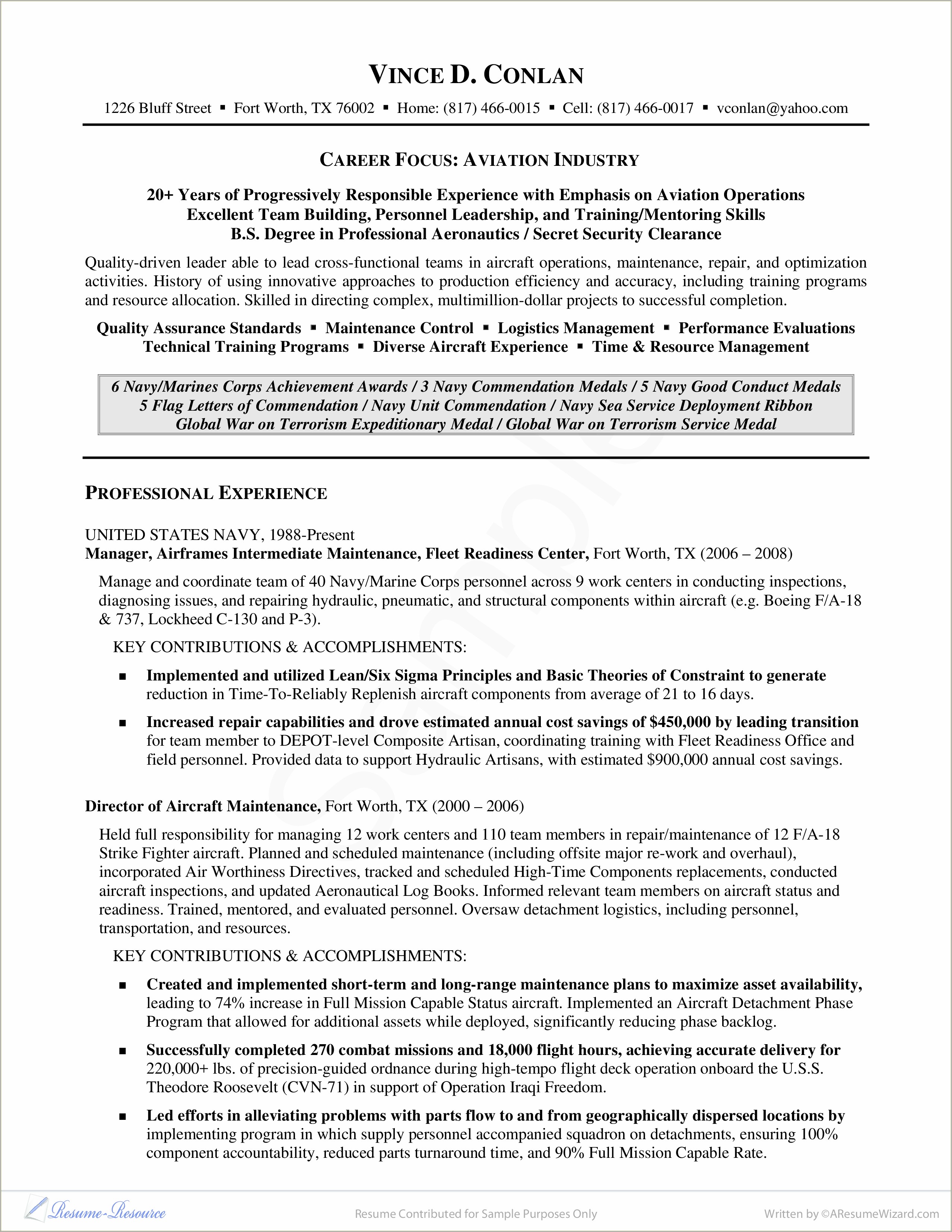 Program Manager Department Of The Navy Resume