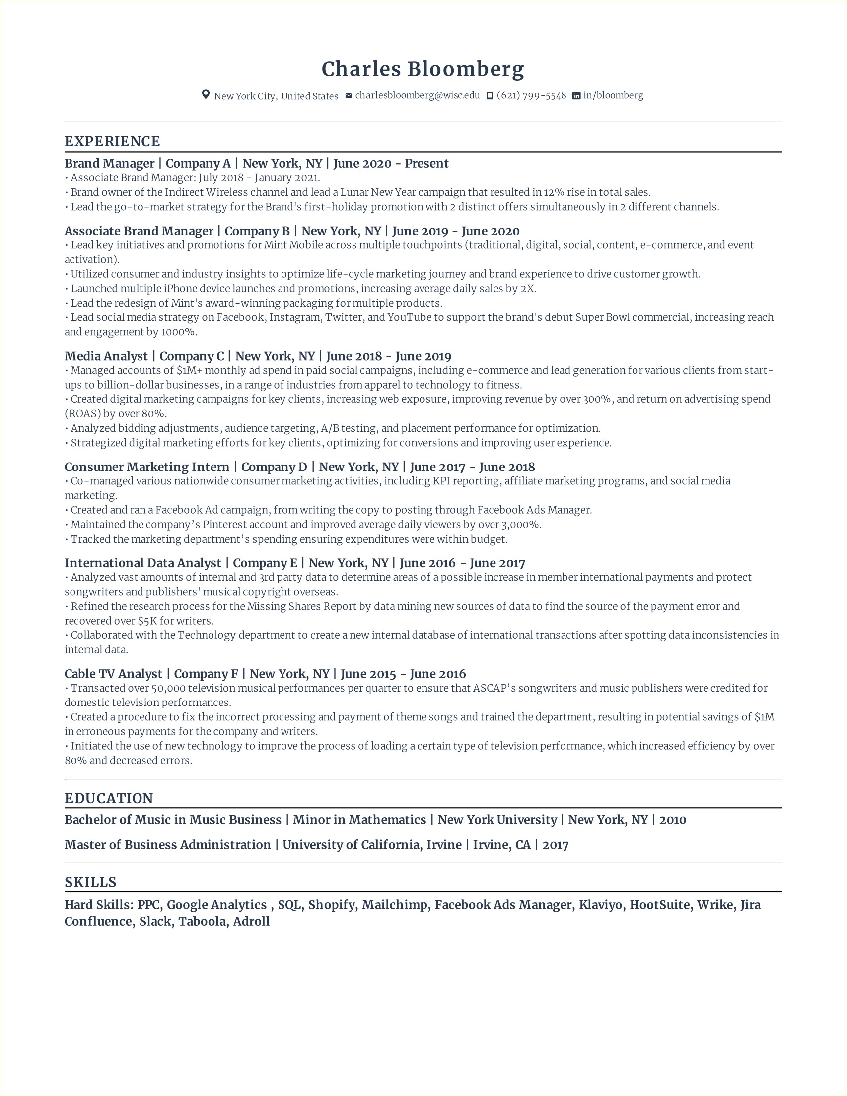 Program Manager Go To Market Strategy Resume