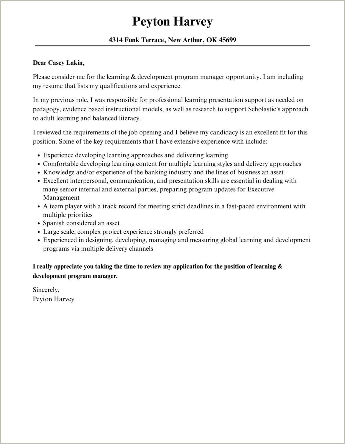 Program Manager Resume Cover Letter Samples