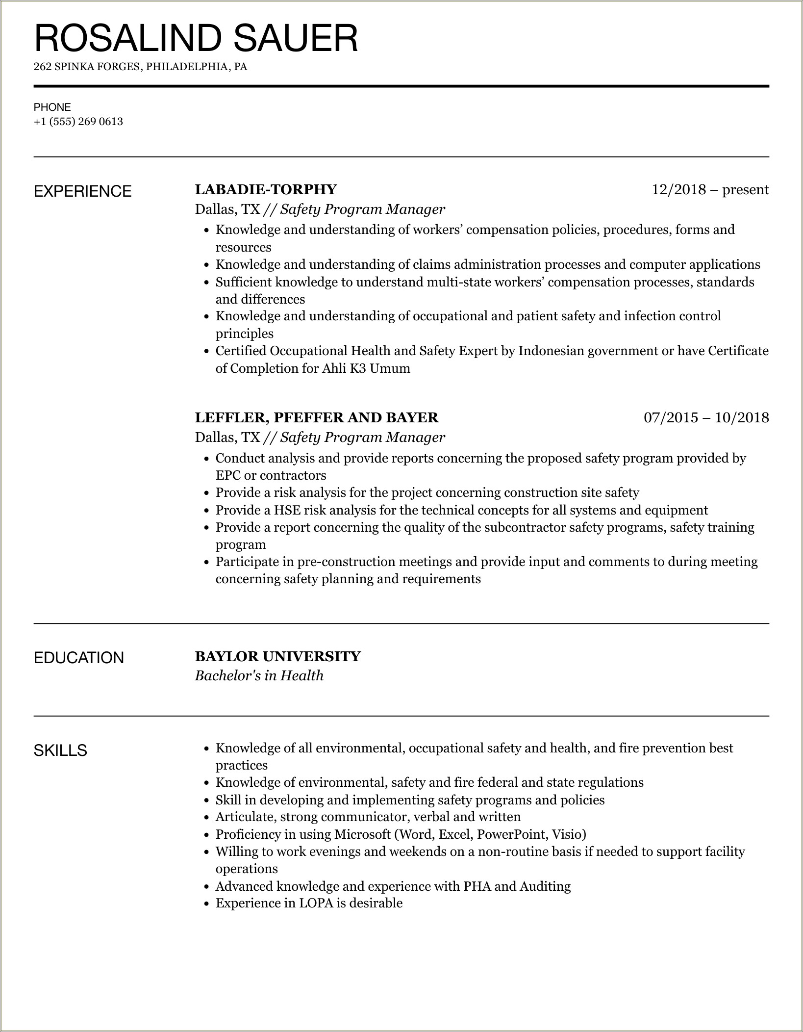 Program Manager Resume For Usa Jobs Cdc